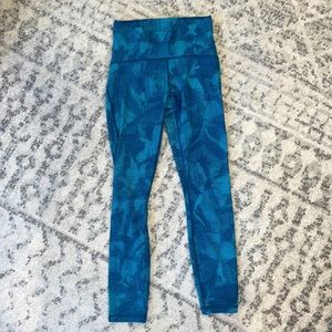 Lululemon teal and away strobe WonderUnder leggings
